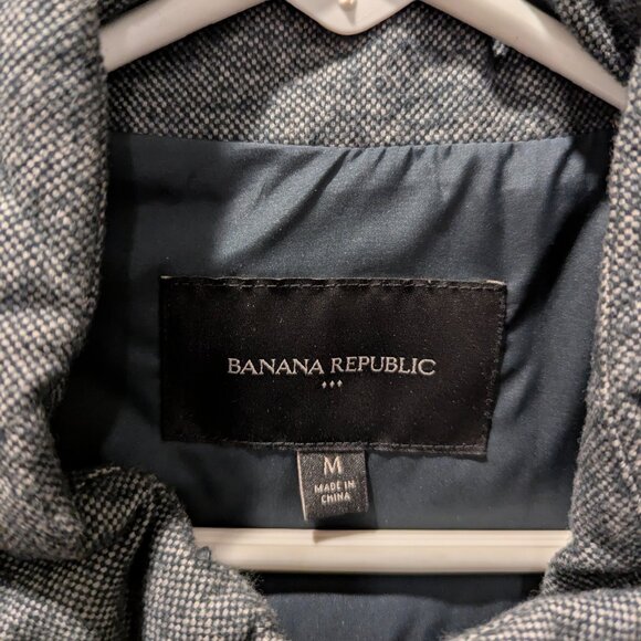 Banana Republic Full Zip Quilted Mens Charcoal Grey Vest (M) - Picture 3 of 3